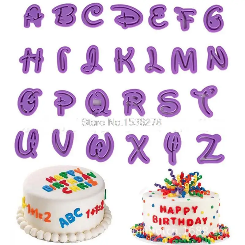 

The New Design Figures 26 Alphabet Letters Of The Cookie Mold Cake Mold Fondant Sugar Art Embossed Die-Mold A317
