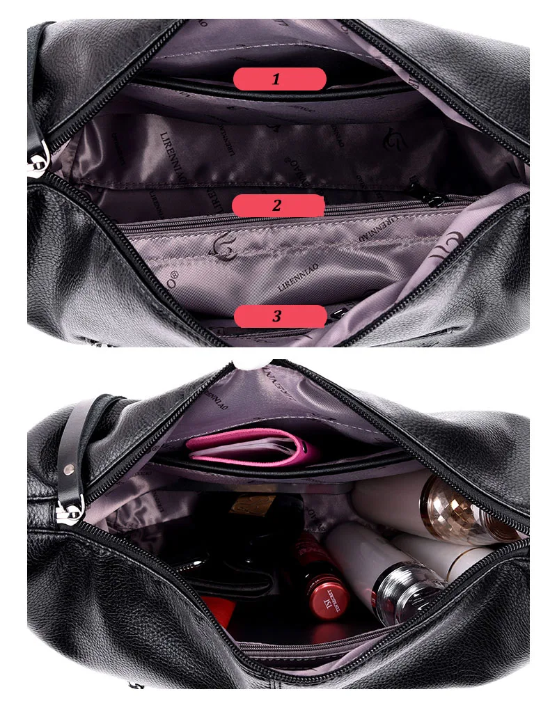 Rodful модная мягкая кожаная сумка через плечо женская сумка женская большая черная красная Дамская ручная сумка для женщин