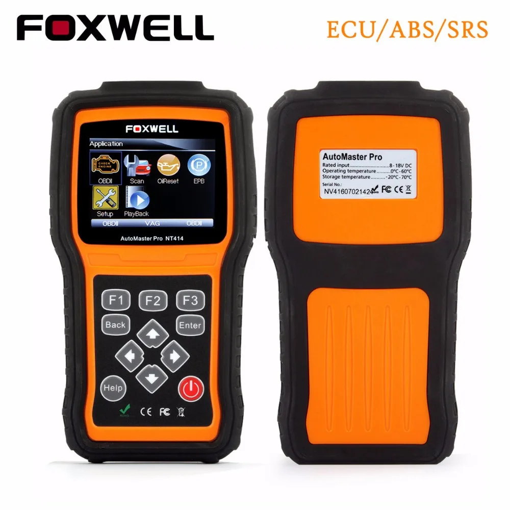 

FOXWELL NT414 OBD2 Diagnostic Scanner Engine ABS SRS EPB Oil Reset Transmission Diagnostic-tool for Multi-brand Vehicle