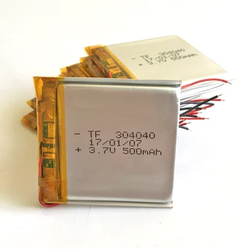 

10 pcs 3.7V 500mAh Lithium Polymer LiPo Rechargeable Battery 304040 For Mp3 MP4 GPS PSP Vedio Game camera smart watch speaker
