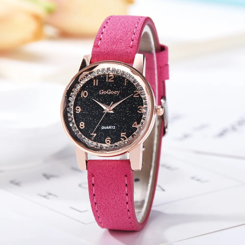 

Gogoey Women Watches Starry Woman Watch New Ladies Clock Bracelet Leather Wrist Watches Women Zegarki Damskie Byan Kol Saati