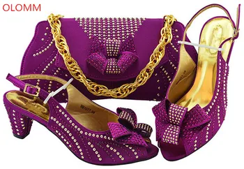 

OLOMM African Shoe and Bag Set for Party In Women Matching Shoes and Bags for LADY Italian Shoe with Matching Bag set!!BN1-21