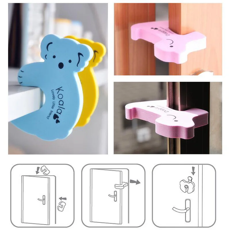Buy Cute Silicone Door Stopper Baby Safety "STOP