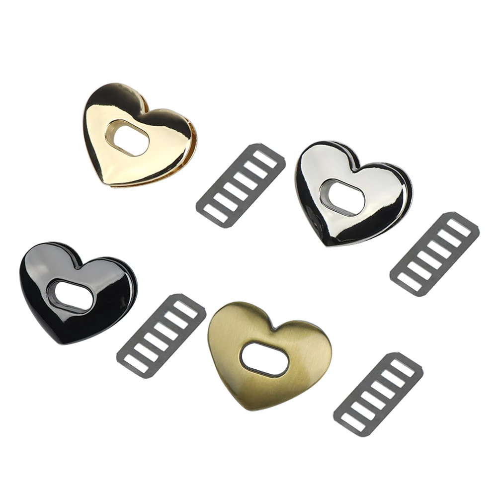 1Pc Love Shape Metal Clasp Turn Lock Twist Lock DIY Handbag Bag Purse Part Accessories