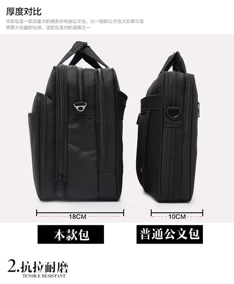 6601 New Fashion Business Man Bag large Capacity Briefcase Oxford Shoulder Bag Handbag Kit Computer Bag Oxford Briefcase