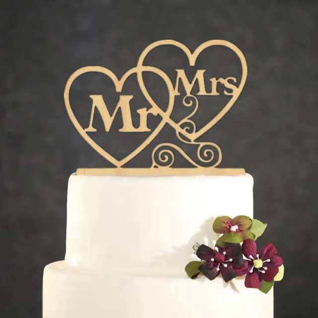 Wedding Cake Topper Personalized Gold Mr Mrs Acrylic Wedding Cake Topper Personalized Gold Mr Mrs Acrylic Two Love Heart