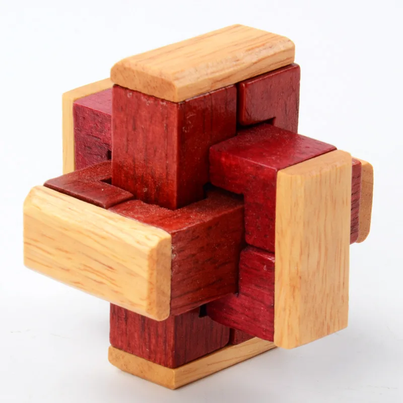 Дизайн IQ Головоломка Деревянный блокировка 3D деревянные пазлы игра игрушка интеллектуальное обучение Развивающие для взрослых детей головоломки - Цвет: 34