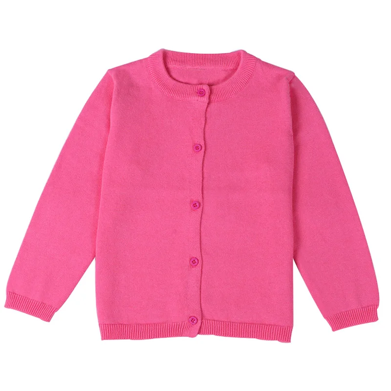 lymanchi Little Girls Crewneck Long Sleeve Cardigan Button Knit Sweater Uniform 
