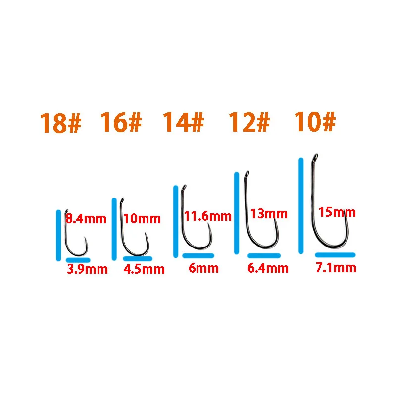 PERSUADER 50 шт./кор. профессиональный конкурс barbless сухие крючки 10#12#14#16#18# тонкий и светильник mosquitos крючки для ловли нахлыстом