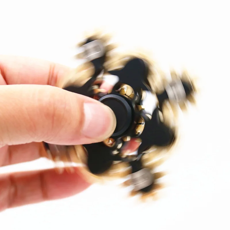 Tri-Spinner ручной Спиннер 9 связь duivel niveau Grappige металлический EDC ручной Спиннер для Autisme ADHD анти стресс для непосед игрушка