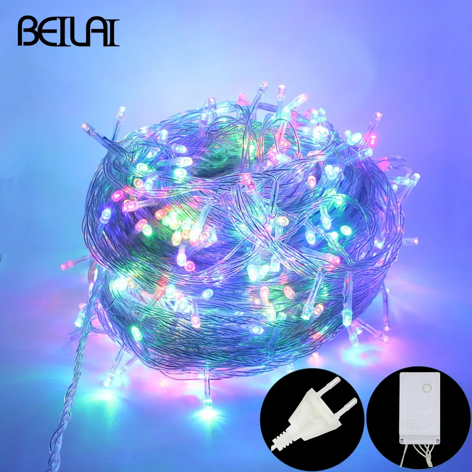 

String Light 100LED 10M Christmas/Wedding/Party Decoration Lights garland AC 220V outdoor Waterproof led lamp 9 Colors led
