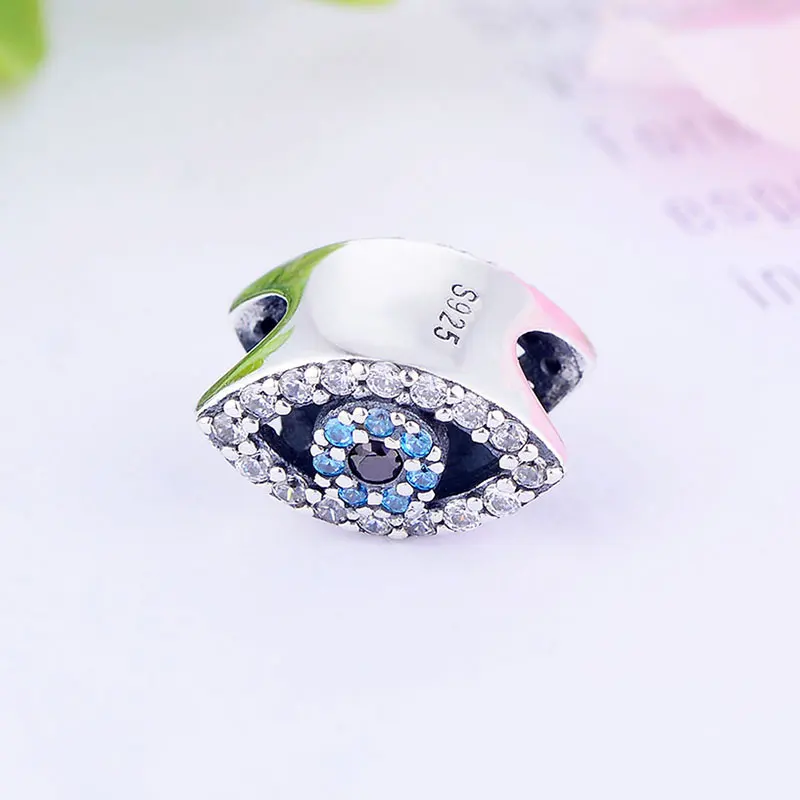 

Fit Original Pandora Charm Bracelet Neckalce 925 Sterling Silver Trunk Turkey Blue Evil Eye Zirconia Bead Making Berloque 2019