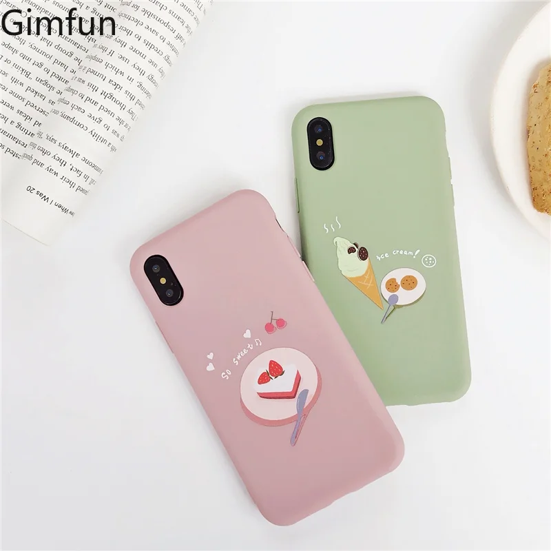 

Gimfun Korea Cartoon Candy Icecream Tpu Phone Case for Iphone Xs Max X Xr 6 7 8 Plus Cute Animal Tpu Silicone Back Cover Fundas