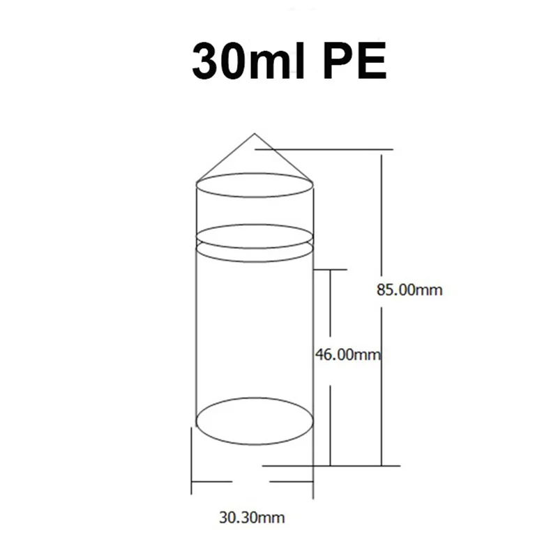 50 шт пустые бутылки для электронных жидкостей 10 мл 15 мл 30 мл 50 мл 60 мл 100 мл 120 мл толстый длинный флакон-капельница пластиковые бутылки в форме ручки - Цвет: 30ml PE