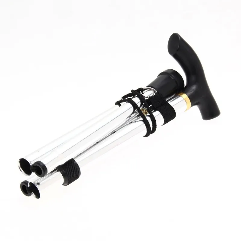 Ajustable plegable 4 Sección Ultra-luz de aluminio de Alpenstock Trekking senderismo Anti-choque Anti-skid caña de palo de muleta Ajustable plegable 4 Sección Ultra-luz de aluminio de Alpenstock Trekking senderismo Anti-choque Anti-skid caña de palo de muleta