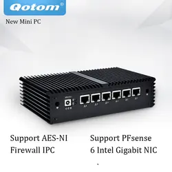 6 LAN безвентиляторный Pfsense мини-ПК Celeron Core i3 i5 i7 DDR4 ОЗУ AES-NI Linux брандмауэр Pfsense маршрутизатор сетевой сервер
