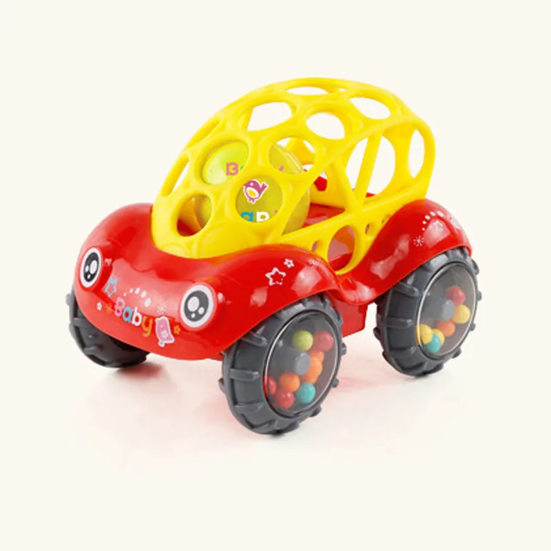 Baby Car Doll Toy Crib Mobile Bell Rings Grip Gutta Percha Hand Catching Balls for Newborn s 0-24 Months