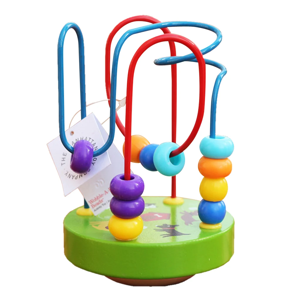 Educational Wooden Bead Maze Tumbler Kids Children Bead Rollercoaster