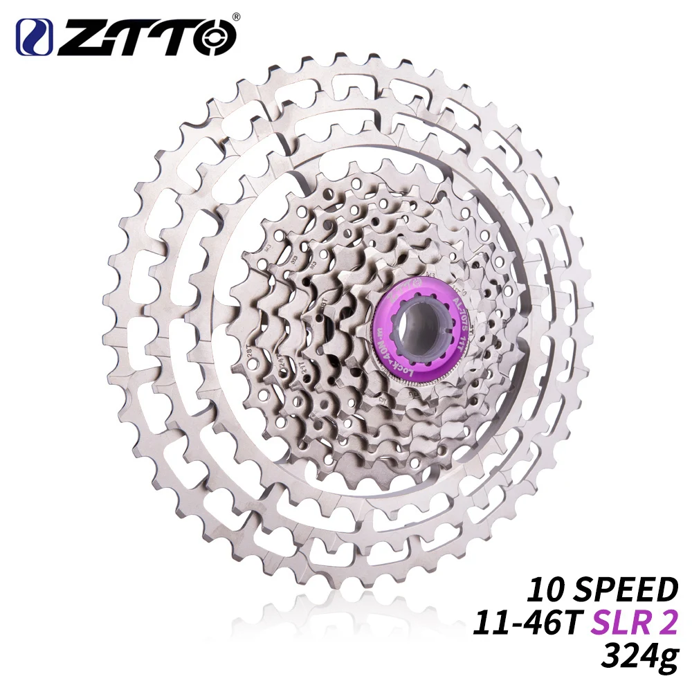 ZTTO MTB 10 Speed 11-46T SLR2 Bicycle Cassette HG Compatible Silver 10S Freewheel 10V CNC K7 For MTB XX X0 X9 X7 M610 M781 M786