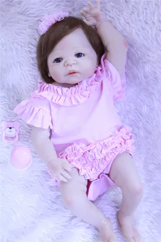 

NPKCOLLECTION reborn baby girl dolls 22inch full silicone dolls reborn educational children birthday gift bebe alive reborn