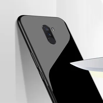 

Xiaomi POCOPHONE F1 case cover global POCO F1 back cover silicone edge 9h tempered glass protective phone casei POCOPONE F1 case