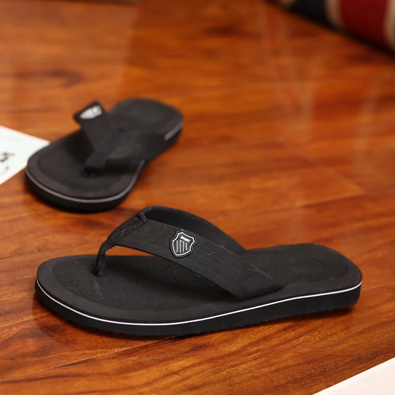 

Men Slippers Summer Flat Beach Shoes Male Comfortable Flip Flops Brand 2018 Mans Slippers Indoor