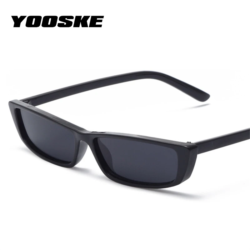 YOOSKE маленькие квадратные солнцезащитные очки для женщин Кошачий глаз винтажные дизайнерские прямоугольные солнцезащитные очки для мужчин маленькая оправа ретро солнцезащитные очки UV400