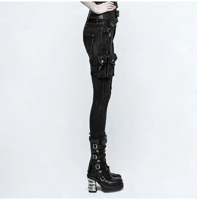 Punk Rave Wanita Skinny Jeans dengan 