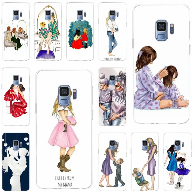 

For Samsung Galaxy S6 S6edge S6Plus A7 S7edge S8 S9 Plus A5 J5 J7 2016 Fashion Baby Mom Girl Cover Soft Silicone TPU Phone Case