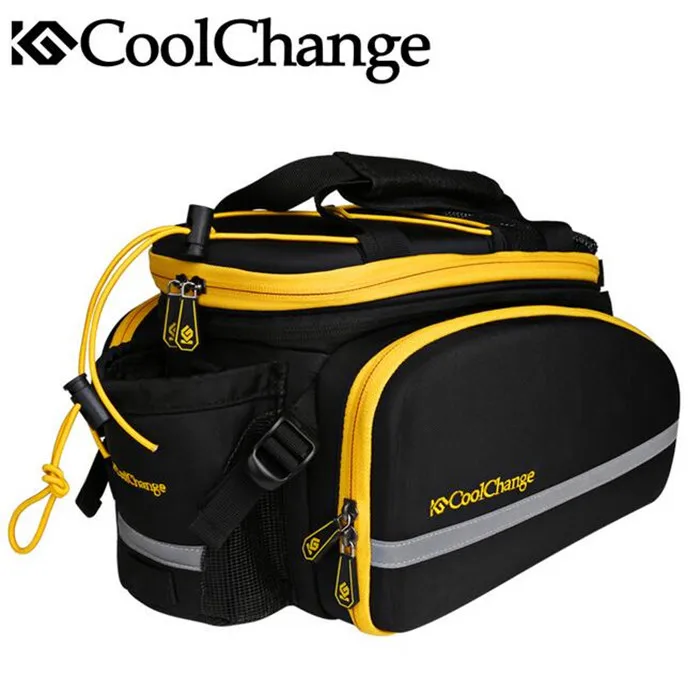 

CoolChange Bicycle Bag Reflective Bike Bicycle Rear Seat Saddle Bags Cycling Carrier Bag Rack Panniers Waterproof With Rain Cove