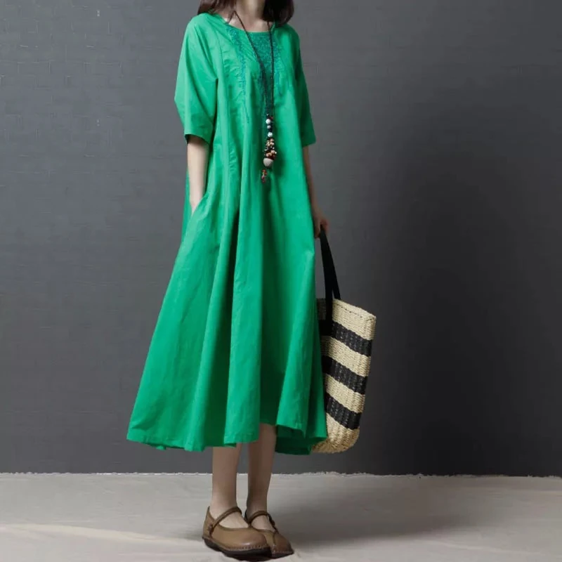 plus size green summer dress