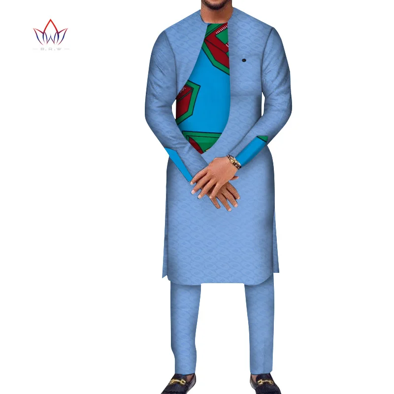 

Africa Style 2019 Customized Pants Suits for Men Dashiki Plus Size Denim Men Suit Fashion Traditional African Clothing WYN949