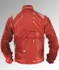 Rare Classic MJ MICHAEL JACKSON CUSTOM Classic Beat It MV Red Zipper Leather Jacket 4