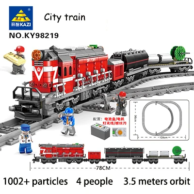 KAZI 98223 98224 питание от электросети поезд с трек поезд дети составное здание блоки детские игрушки - Цвет: 98219