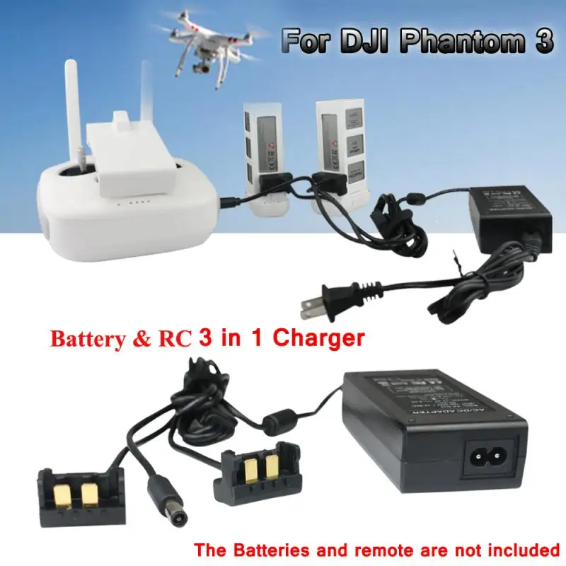 DJI Phantom 3 Pro 2 CH Batteries And Controller Charger Power Adapter W/ AC Cable DJI Phantom 3 Pro 2 CH Batteries And Controller Charger Power Adapter W/ AC Cable
