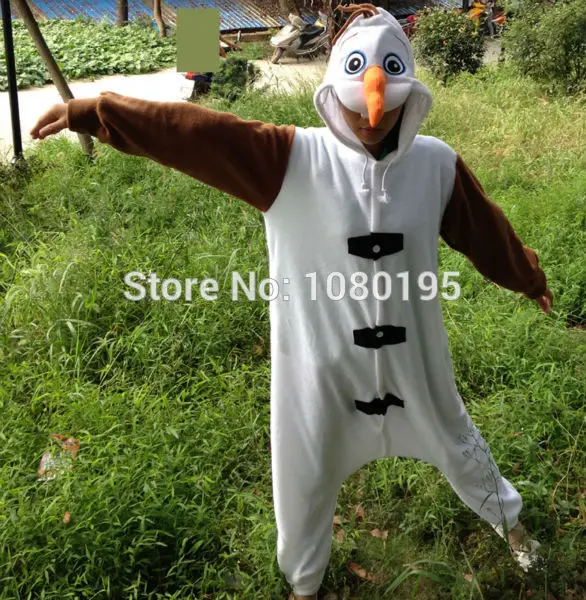 Anime Olaf snowman Costume Pajamas Cosplay White jumpsuit Adult Onesie Pyjamas Party Dress NL1601 anime outfits