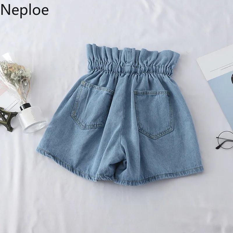 Neploe бутон Drawstring женские шорты с высокой талией карманами короткие Feminino Лето 2019