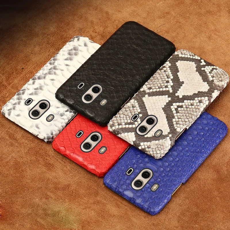 Phone Case For Huawei P8 P9 P10 P20 Lite Mate 9 10 20 lite case Natural Python Skin cases For P Smart Honor 7X 8 9 lite 10 case