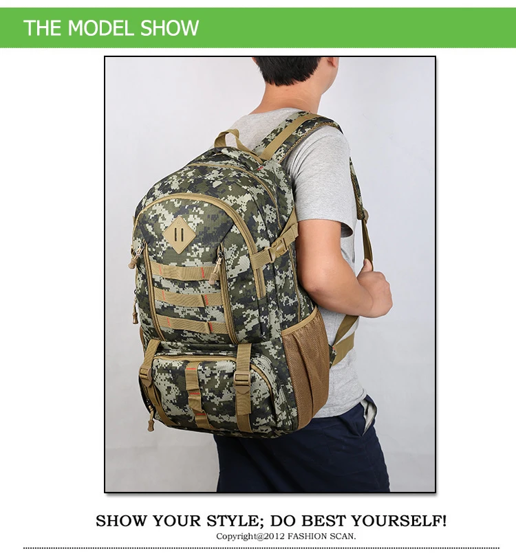 Quente de Alta Molle à Prova Mochila do Exército Bolsa de Esportes Qualidade Grande Dwaterproof Água Militar Tático Mochila Caça Caminhadas Acampamento 50l 7 Quente de alta qualidade grande 50l molle