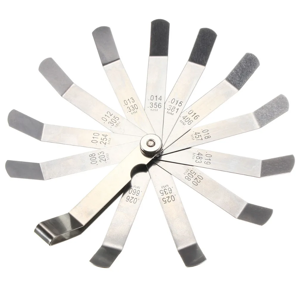 2 Pcs Lot 12 Blades Feeler Gauge Metric Imperial Offset Dual Marked Reading Measurein Gauges