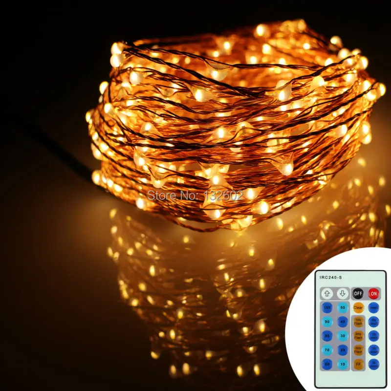 8 Colors 12m 240Leds Copper Wire Remote Control LED String Light Starry