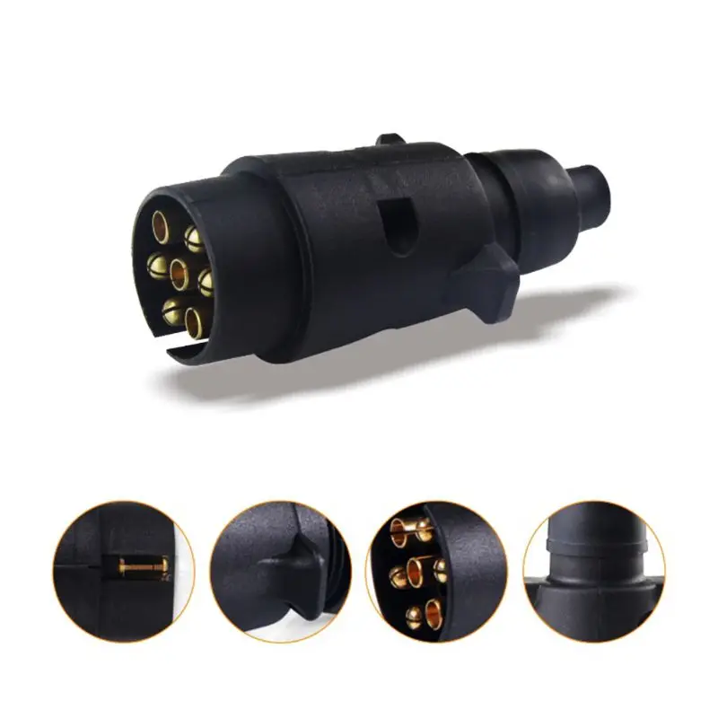 

12V 7 Way Round Standard European Car Plug Connector Plastic 7 Pin Socket Plugs For Trailers RVs qiang