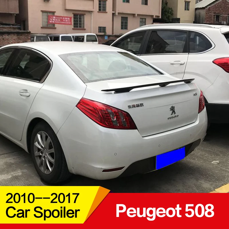 Использовать для peugeot 508 спойлер 2010 11 12 13 14 15 16 17 лет заднее крыло автомобиля украшение с цветным автомобилем переоборудование аксессуара