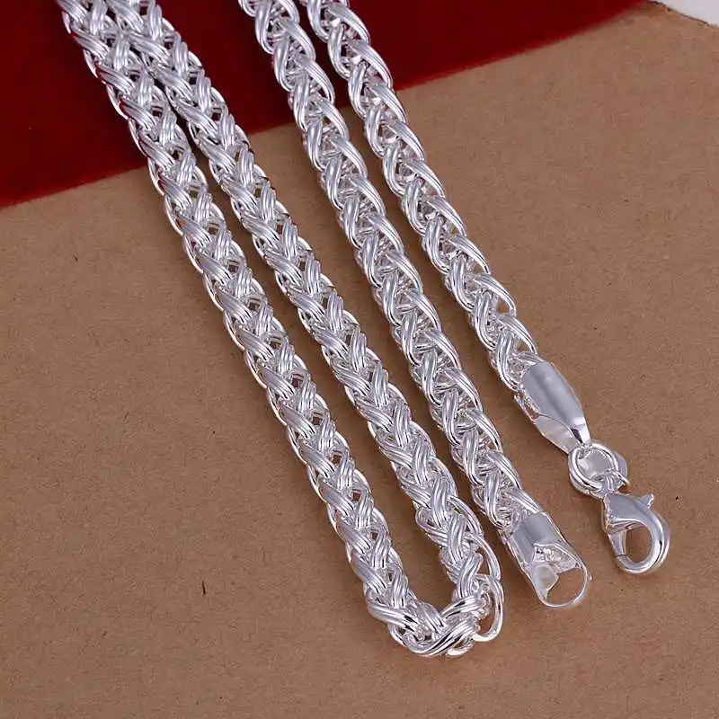 

wholesale price top quality 925 stamp silver jewelry necklace fashion cute 6mm 20 inches necklace chain factory sale