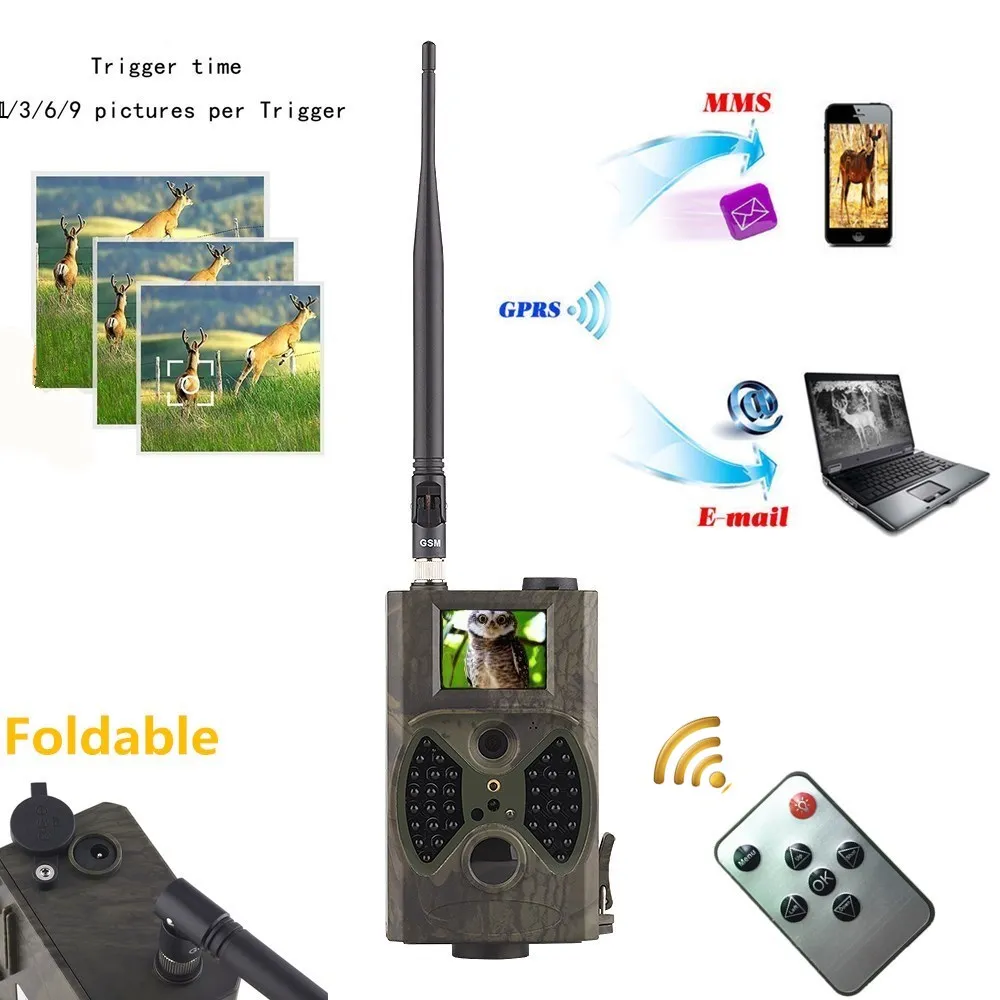 Дикая природа цифровая охотничья камера 12mp 940NM HC300M Trail фотоловушки HD GPRS MMS IR инфракрасная охота на животных SMS MMS Trail камера