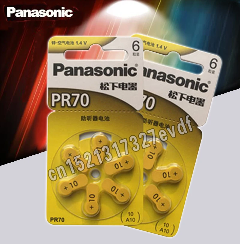 100% подлинный Panasonic 30 шт. PR70 слуховой аппарат батареи 5 8 мм * 3 6 10 A10 Cochlear батарейки