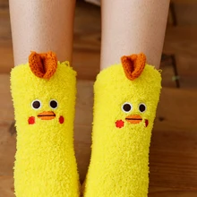 Модные зимние милые носки в Корейском стиле теплые женские носки с мультяшными 3D животными, оленями и овцами Calentadores, рождественские носки