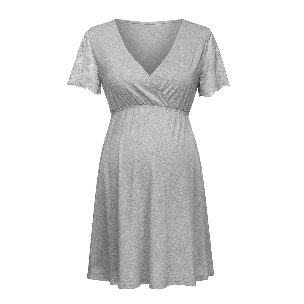 Ночная рубашка для беременных женщин; кружевное платье для беременных; Однотонный для беременных; vestido para gestantes