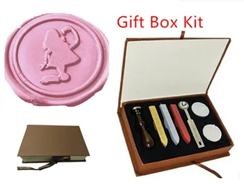 

Vintage Girl Alice Dancing Custom Picture Logo Wedding Invitation Wax Seal Sealing Stamp Sticks Melting Spoon gift Box Set Kit