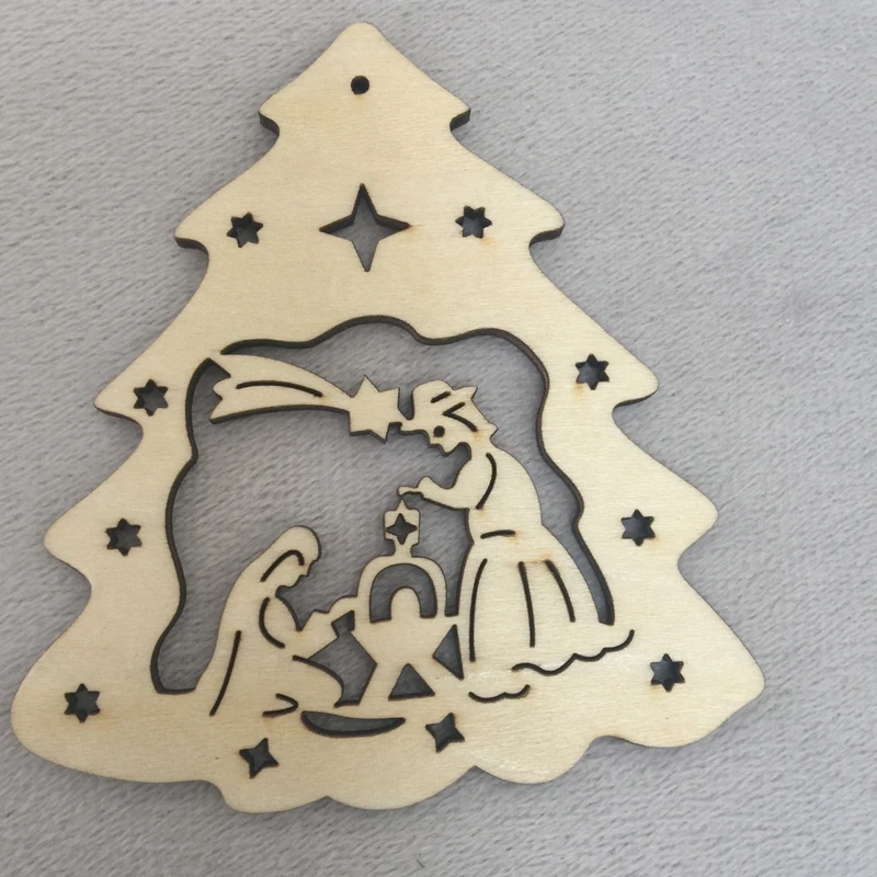 

Christmas tree decoration laser cut wood carving pendant craft/wooden ornament
